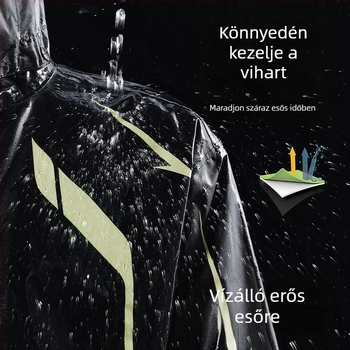 Felnőttkori esőkabát és esőnadrág készlet, vastag PVC bevonatú Chunya textil esőruha, poncsó egy személyre
