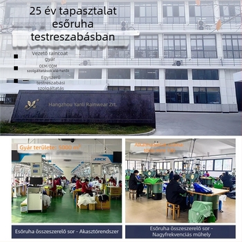 Felnőttkori esőkabát és esőnadrág készlet, vastag PVC bevonatú Chunya textil esőruha, poncsó egy személyre