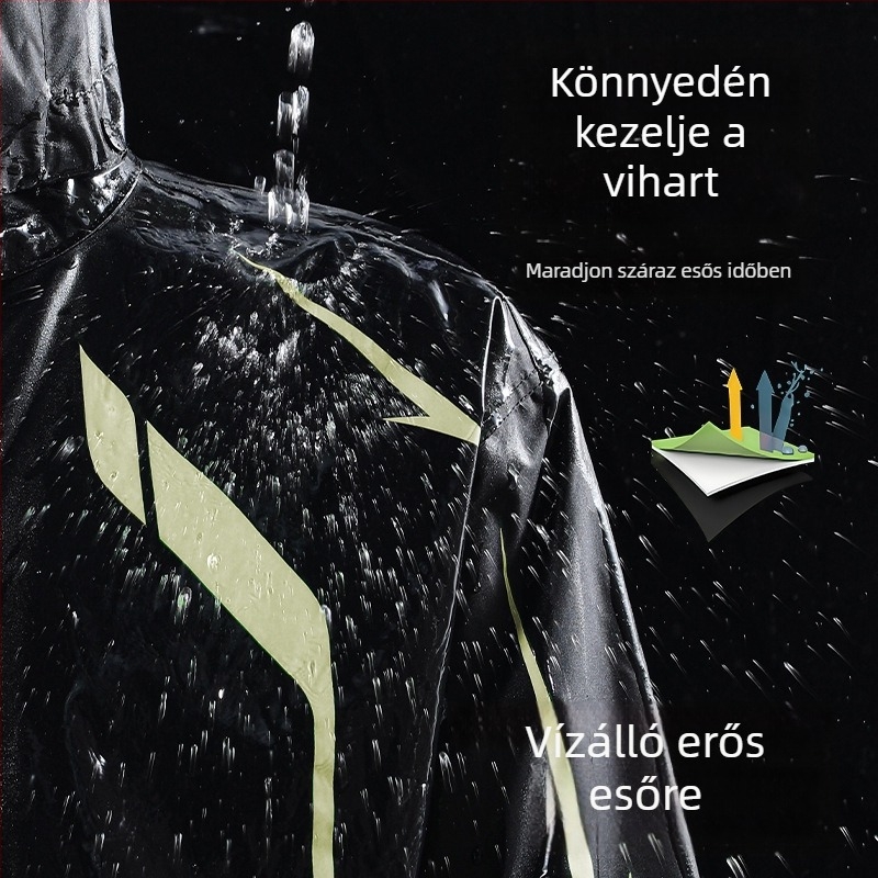 Felnőttkori esőkabát és esőnadrág készlet, vastag PVC bevonatú Chunya textil esőruha, poncsó egy személyre