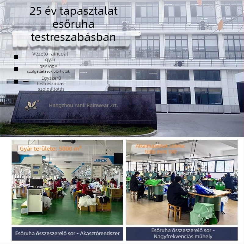 Felnőttkori esőkabát és esőnadrág készlet, vastag PVC bevonatú Chunya textil esőruha, poncsó egy személyre