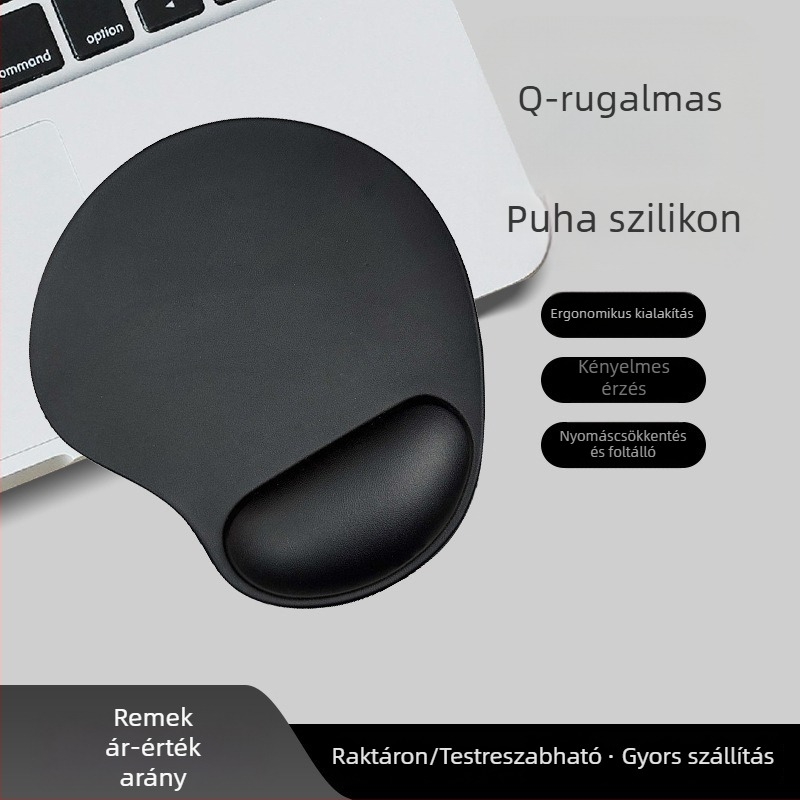Szilikon csuklópad egérpad – csúszásmentes, kényelmes kéztámasz irodai és játék közben