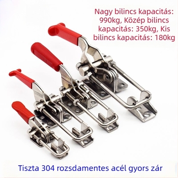 Gomb típusú zárcsipesz, 304 rozsdamentes acél és galvanizált vas, modellek 40323, 431, 40341