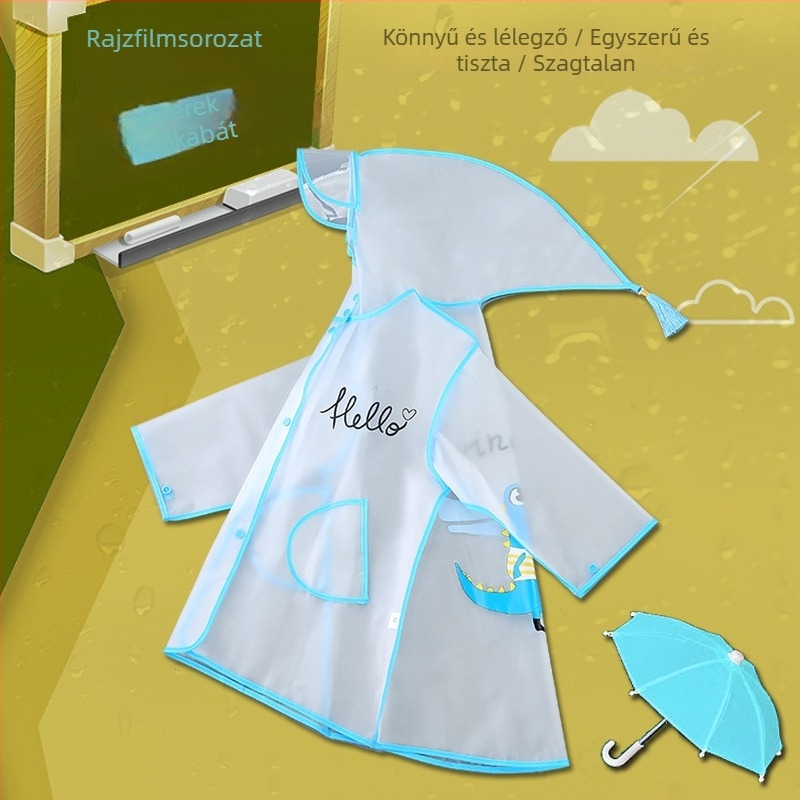 Gyerek EVA esőponcho kapucnival, rajzfilmszerű dizájn