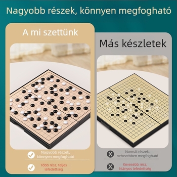 Mágneses Go és Gomoku hordozható tábla gyerekeknek – PVC + mágnesek, 7–14 év, Starship