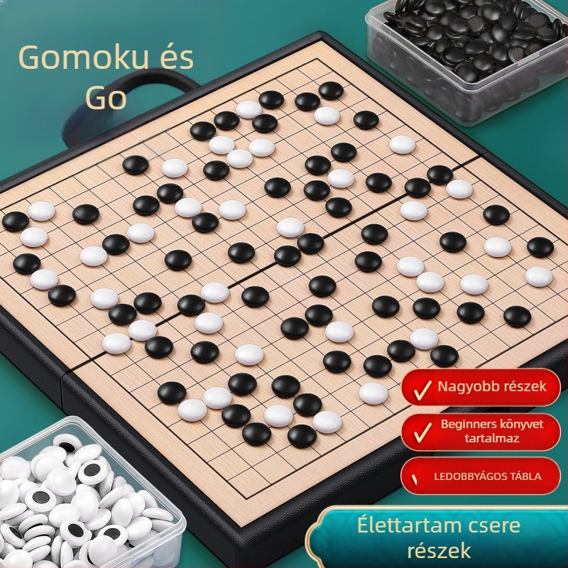 Mágneses Go és Gomoku hordozható tábla gyerekeknek – PVC + mágnesek, 7–14 év, Starship