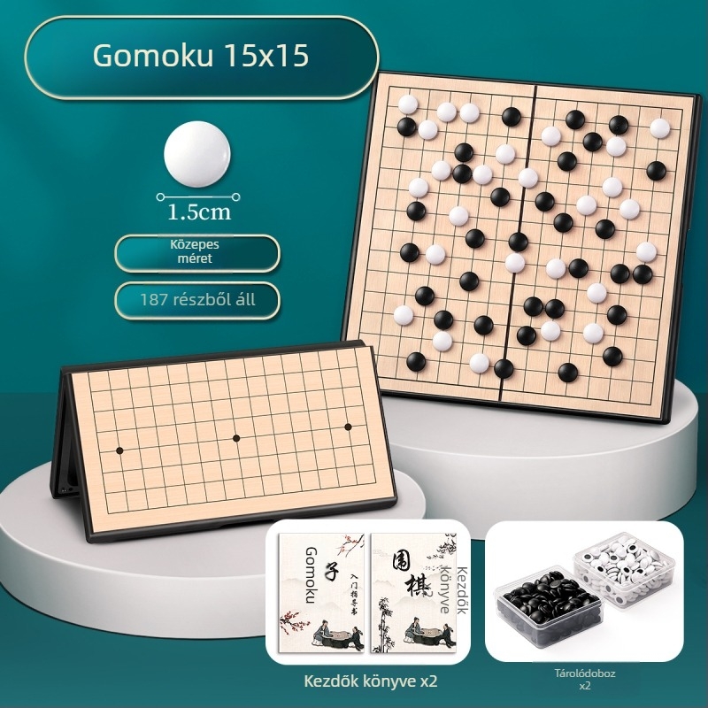Mágneses Go és Gomoku hordozható tábla gyerekeknek – PVC + mágnesek, 7–14 év, Starship