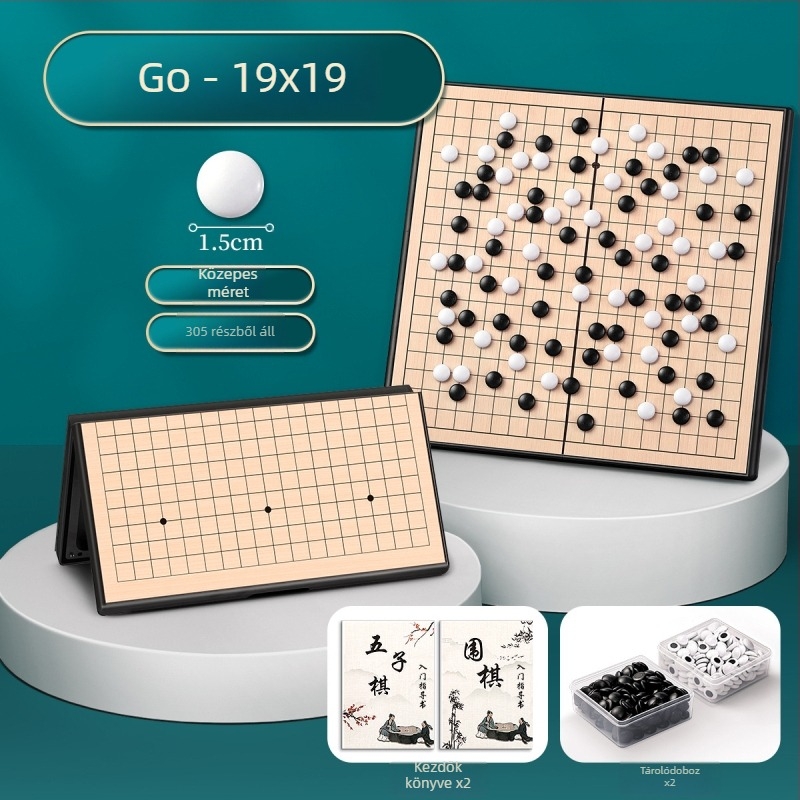 Mágneses Go és Gomoku hordozható tábla gyerekeknek – PVC + mágnesek, 7–14 év, Starship