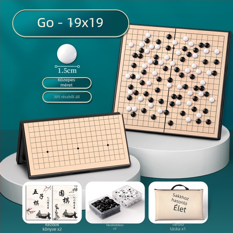 Mágneses Go és Gomoku hordozható tábla gyerekeknek – PVC + mágnesek, 7–14 év, Starship