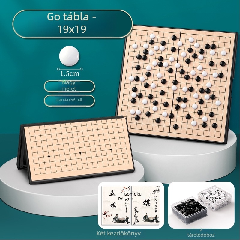 Mágneses Go és Gomoku hordozható tábla gyerekeknek – PVC + mágnesek, 7–14 év, Starship