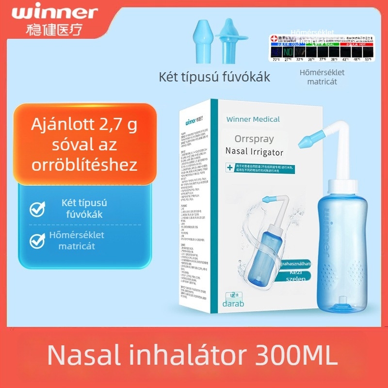 Masszív orröblítő készülék, 300 ml kapacitású, tartalmaz orröblítő sót 2.7 g