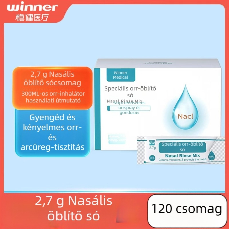 Masszív orröblítő készülék, 300 ml kapacitású, tartalmaz orröblítő sót 2.7 g