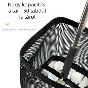 Asztalitenisz golyógyűjtő, hordozható, teleszkópos hálóval és gyűjtőkosárral