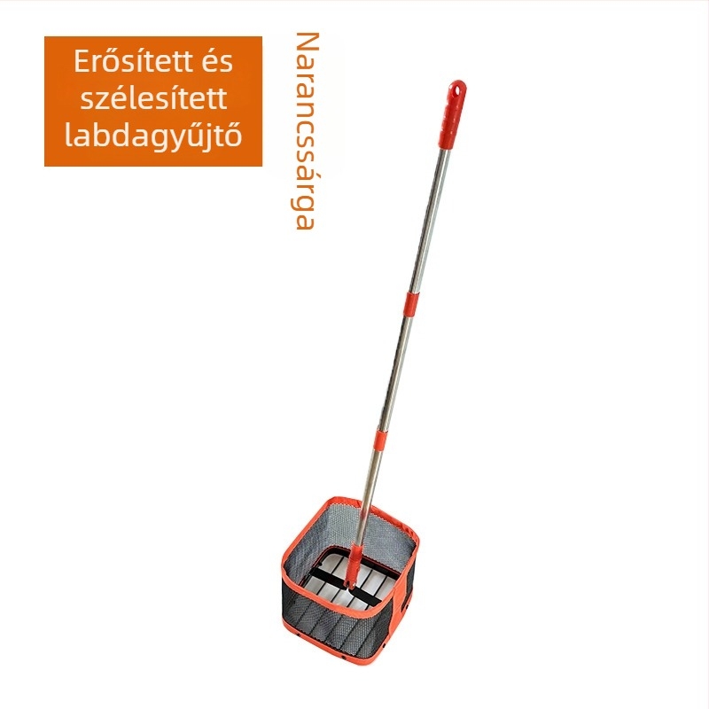 Asztalitenisz golyógyűjtő, hordozható, teleszkópos hálóval és gyűjtőkosárral