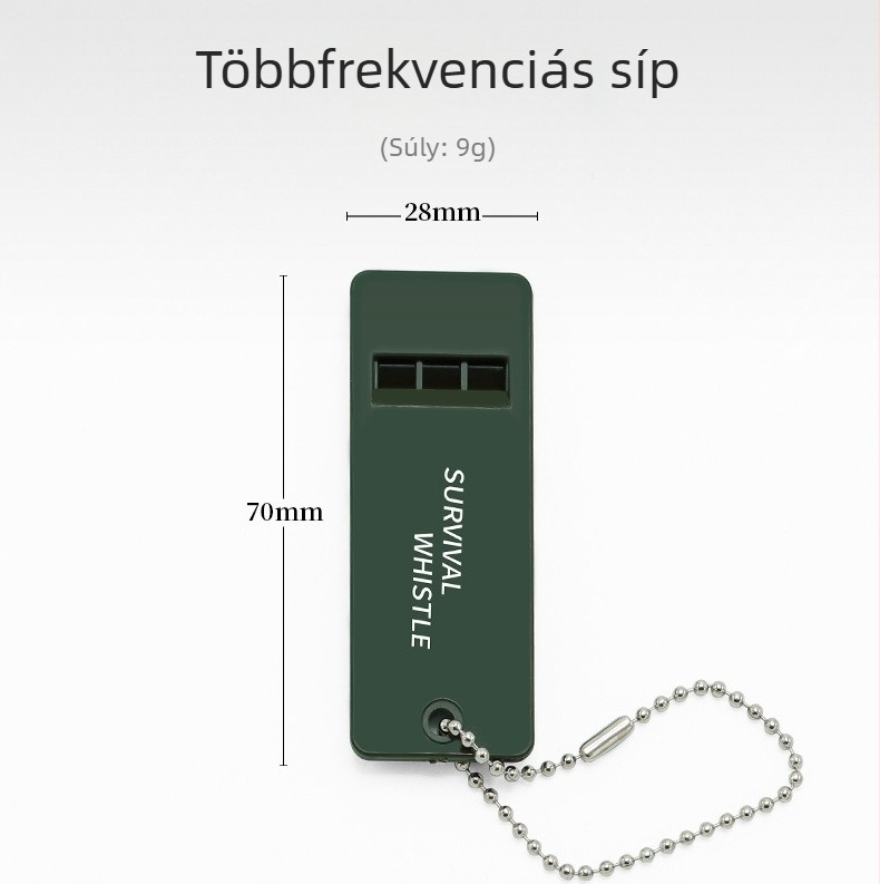 Szabadban használható síp kutyatréninghez és túléléshez, többfrekvenciás hang, erős, tartós, hordozható medál