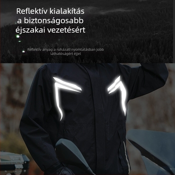 Blue Lion osztott típusú motorkerékpáros esőkabát – Chunya Spinning anyag, PVC vízálló réteg, felnőtteknek