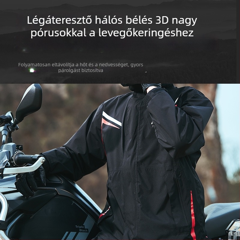 Blue Lion osztott típusú motorkerékpáros esőkabát – Chunya Spinning anyag, PVC vízálló réteg, felnőtteknek