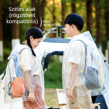 Egyszer használatos esőponcsó túrázáshoz, műanyag anyagból, egy személy számára, felnőttek és gyerekek számára, zacskóban csomagolva