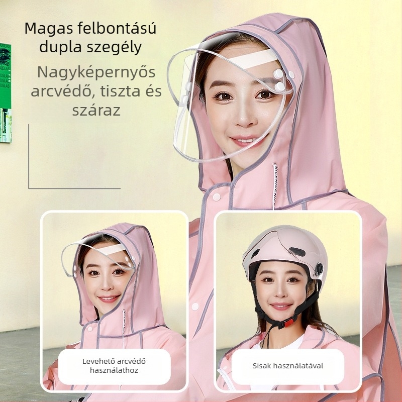 Mu Meng felnőtt esőponcsó – EVA anyagú, felosztott poncsó, motorkerékpár/elektromos biciklihez