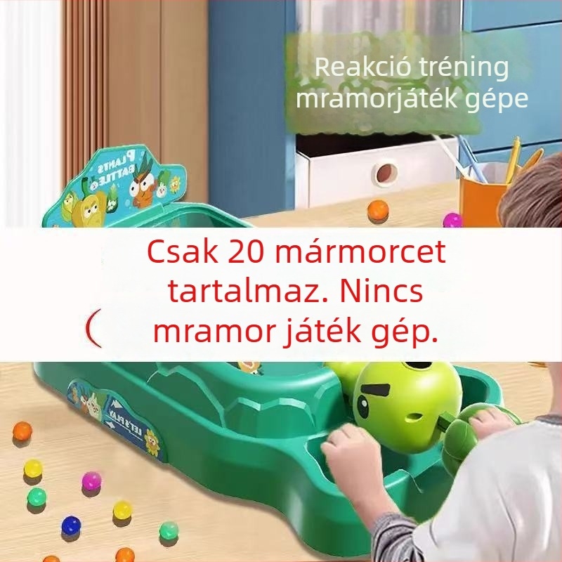 Asztali játék: kétszemélyes pinball gép növényharcra, interaktív puzzle játék, műanyag, beltéri használat, 7–14 éveseknek.