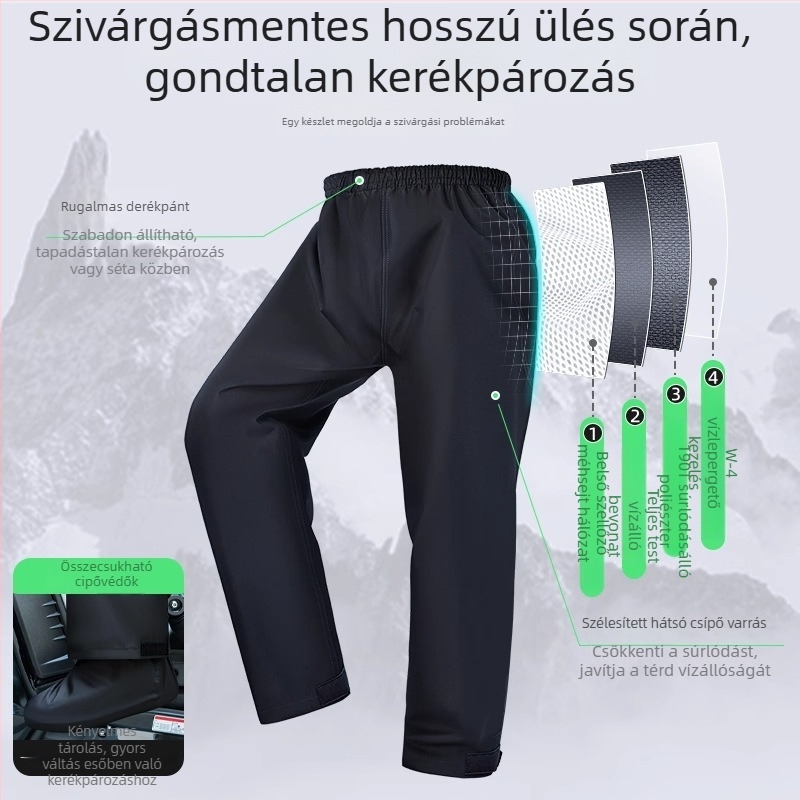 Motorkerékpár esőruha készlet – szétválasztható modell, teljes testet fedő, fényvisszaverő csíkok, 20D anyag, PVC vízálló réteg