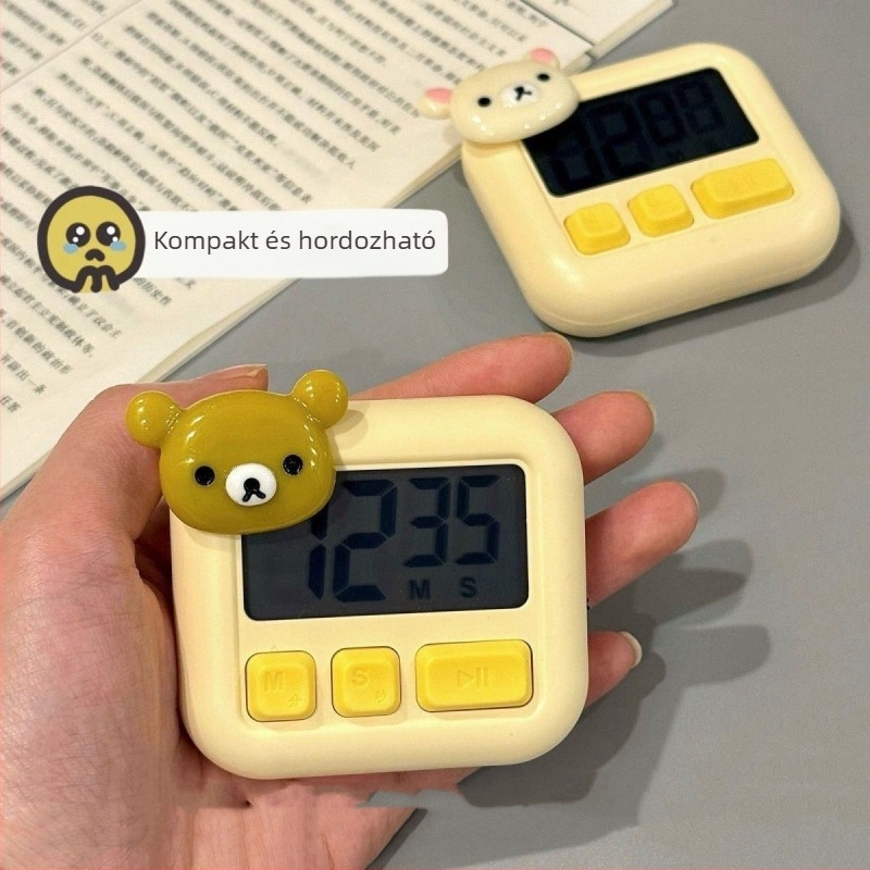 Medve formájú konyhai időmérő, csendes figyelmeztetés, többfunkciós időgazdálkodás, elektronikus mozgás, LCD kijelző