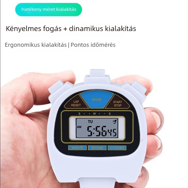 Huiyang elektronikus stopper LED-es számkijelzővel és kronográf funkcióval, műanyag ház, elemes