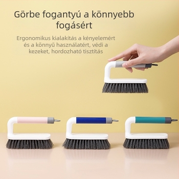 Függőhurokkal ellátott ruhatisztító és cipőtisztító kefa, műanyag nyéllel, puha és kemény sörtékkel