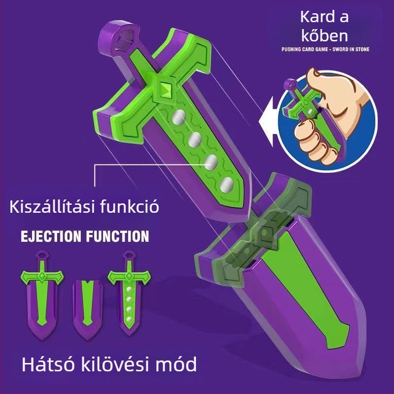 Műanyag kézben tartható kard játék fejtörővel 4–6 éves gyerekeknek — beltéri szórakozás