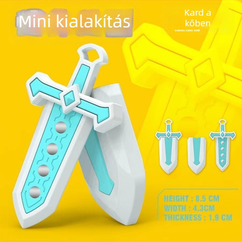 Műanyag kézben tartható kard játék fejtörővel 4–6 éves gyerekeknek — beltéri szórakozás