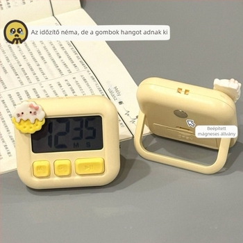 Új macskás cukorkocka időmérő, konyhai emlékeztető, elektronikus, csendes asztali mini ébresztőóra tanuláshoz és időgazdálkodáshoz