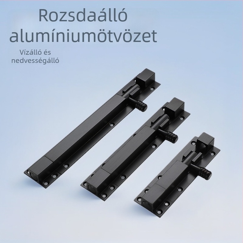 LF modell csúszó ajtózár, F-típusú retesz, Anyag: alumíniumötvözet + rozsdamentes acél, Felület: drótkorcolt textúra, Új kínai stílus