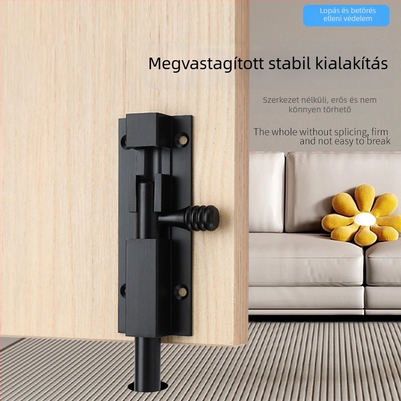 LF modell csúszó ajtózár, F-típusú retesz, Anyag: alumíniumötvözet + rozsdamentes acél, Felület: drótkorcolt textúra, Új kínai stílus