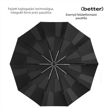 Nossen 10 bordás automata esernyő férfiaknak, nem összecsukható, üzleti esernyő, szélálló, logó nyomtatás lehetséges