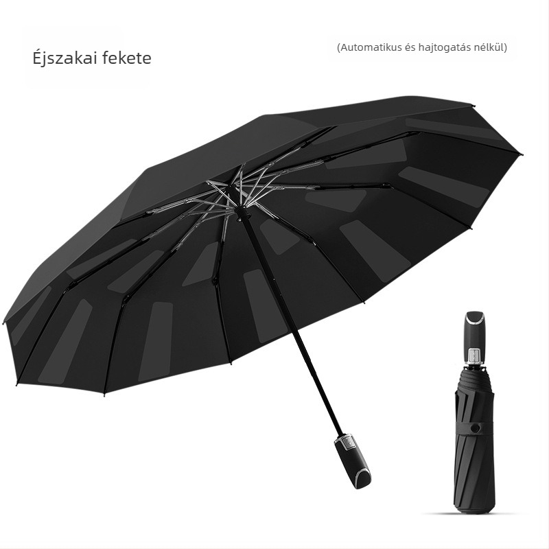 Nossen 10 bordás automata esernyő férfiaknak, nem összecsukható, üzleti esernyő, szélálló, logó nyomtatás lehetséges