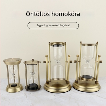 DIY tölthető homokórás időmérő, fémbevonattal, modern minimalist stílus
