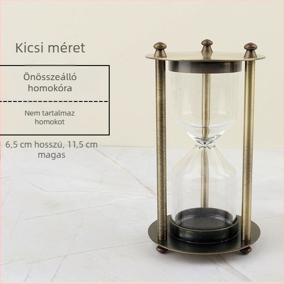 DIY tölthető homokórás időmérő, fémbevonattal, modern minimalist stílus