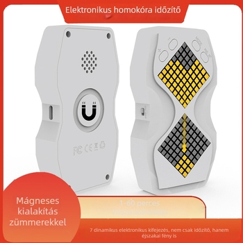 Kiber elektronikus homokóra időmérő vizuális kijelzővel, 0-60 perc, gravitációs érzékelő, állítható megvilágítás, mágneses rögzítés