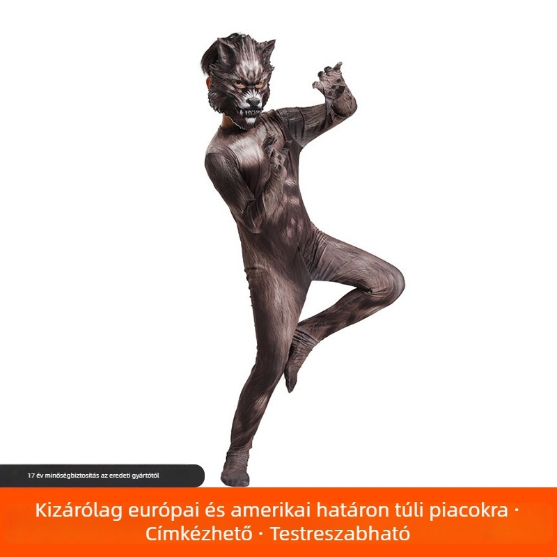 Vérfarkas teljes öltözet 3D maszkos színházi előadásokhoz és Halloween cosplayhoz