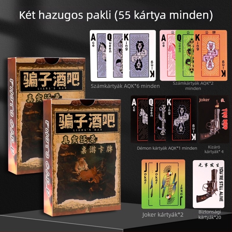 Scammer Tavern Póker kártyajáték — többjátékos parti játék, papíralapú, 14+ korosztály