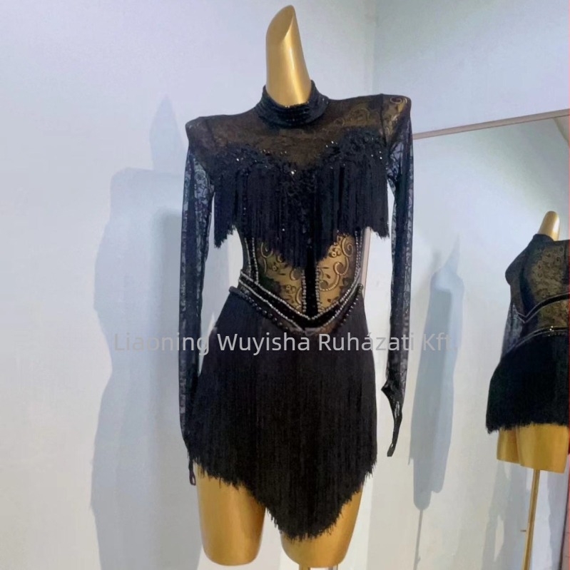 Latin tánc versenyruha spandex anyagból, nők 18–24 éveseknek, 30–50% spandex tartalom, 2024 ősz megjelenés