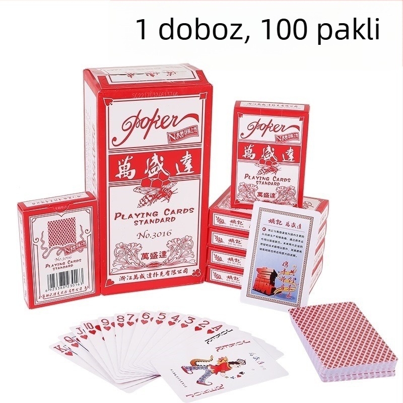 Pókerkártyák — Wansshengda márka, anyag: papír, korosztály 15–60 év