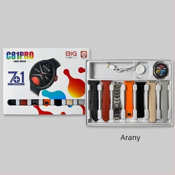 Hét szíjjal ellátott okosóra készlet, Bluetooth hívások, pulzusmérés, lépésszámlálás, vér oxigénszintjének mérése, alvásfigyelés
