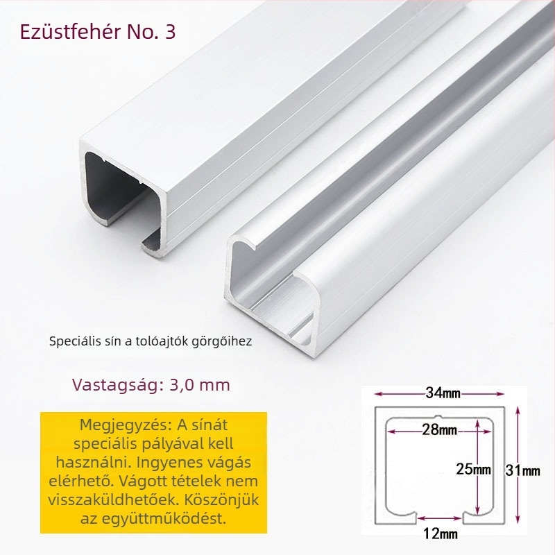 Alumínium ötvözet csúszósín, modell Slide-01, márka Ecrew/Yigu, vastagított felület, modern minimalista stílus