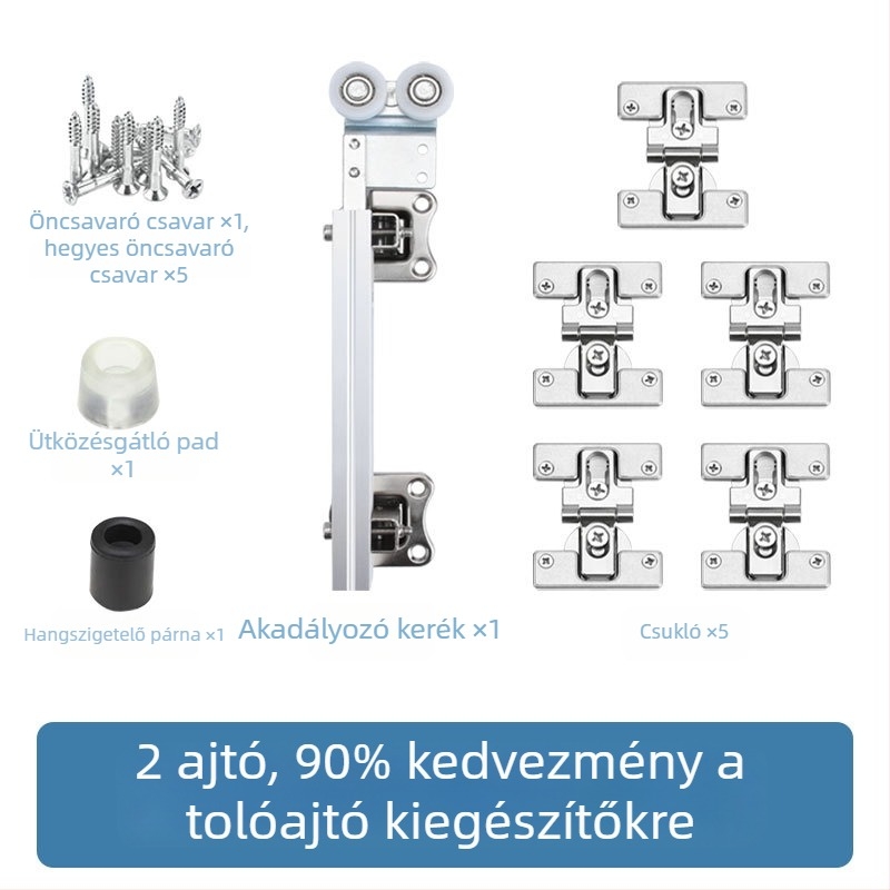 Összecsukható ajtó hardver – függő görgő alsó sín nélkül; alumínium ötvözet, modern letisztultság, testreszabható feldolgozás, Topo Hardware