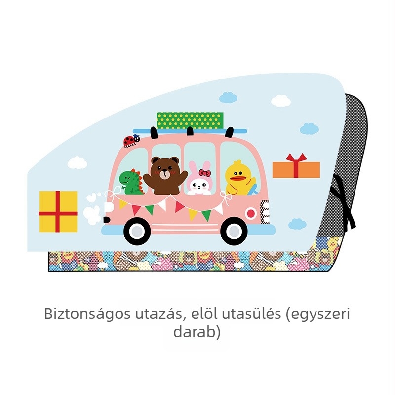 Rajzfilmautó ablakszárny – poliészter, vastag átláthatatlan típus, felfüggesztési típus, testreszabható, általános célú kompatibilitás