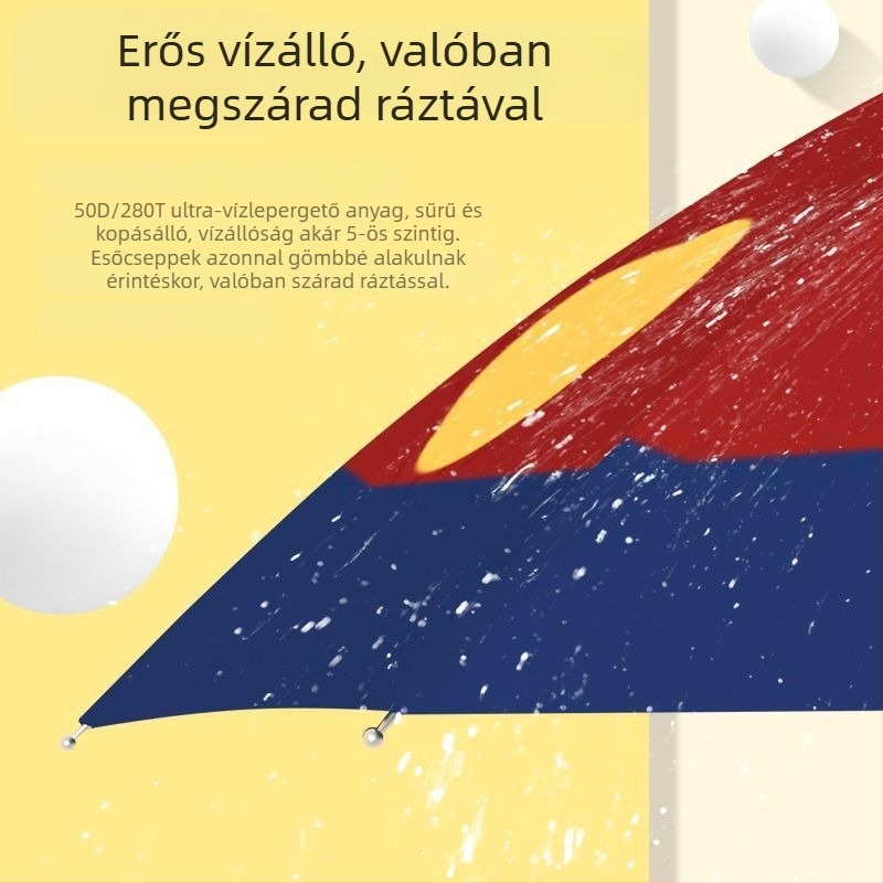 16 bordás hosszúnyelű esernyő – UV védelem UPF50+, egyenes dizájn, tölgyfa fogantyú, kézi nyitás