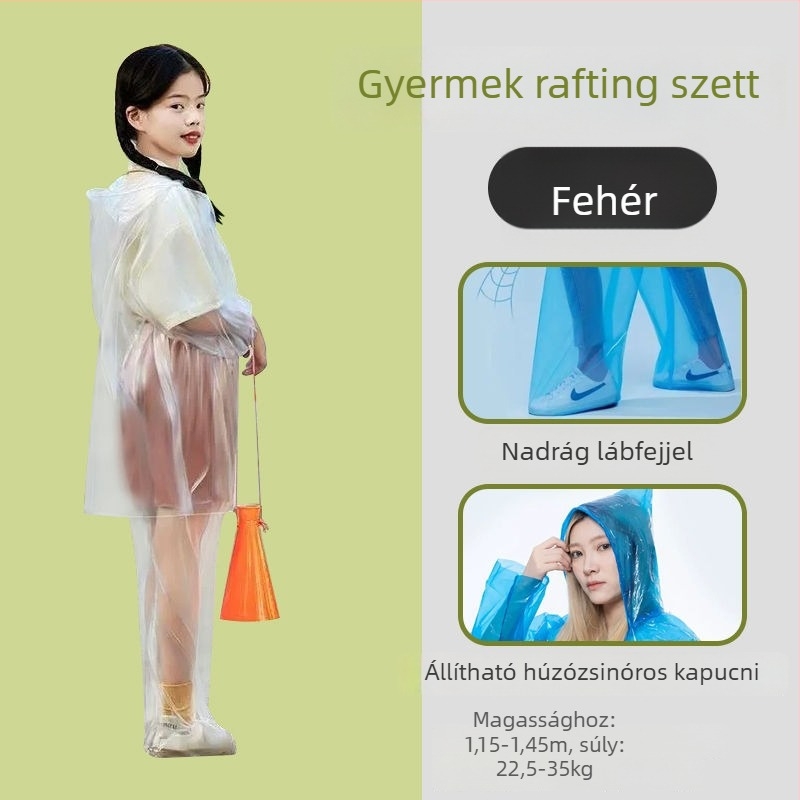 Egyszer használatos egyrészes esőkabát kültéri raftinghoz – uniszex, normál vastagság