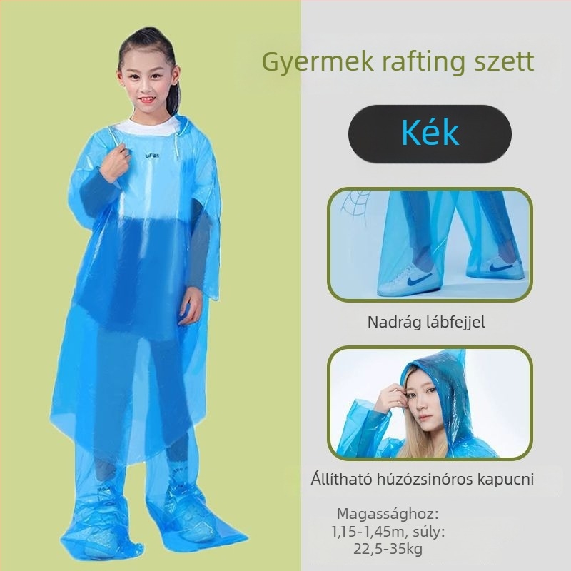 Egyszer használatos egyrészes esőkabát kültéri raftinghoz – uniszex, normál vastagság