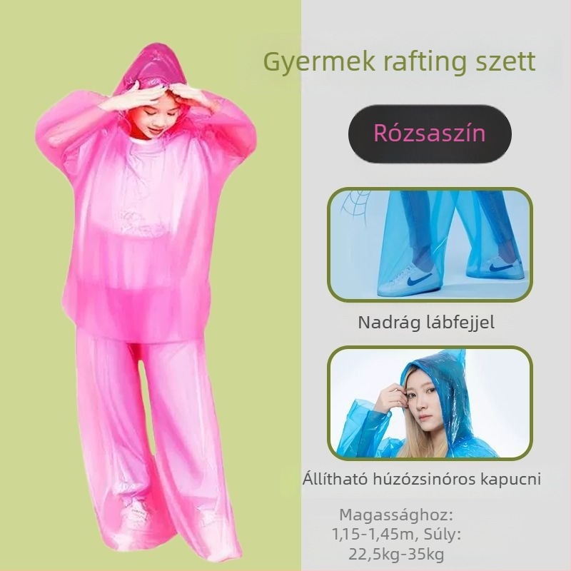 Egyszer használatos egyrészes esőkabát kültéri raftinghoz – uniszex, normál vastagság