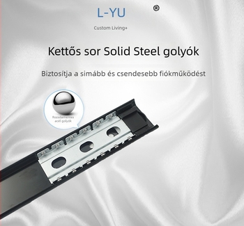 Két részből álló csúszó sín billentyűzethez и és fiókokhoz, acélból, galvanizált felülettel, modell 3512